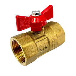 Кран шаровый для воды 3/4" г-г (латунь), бабочка