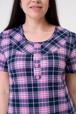 Туника женская из кулирки Наина розовая клетка - Амадэль фото 6