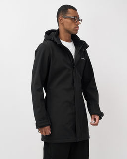 Парка спортивная мужская с капюшоном softshell черного цвета 9565Ch - Mtforce фото 10