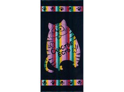 Полотенце махровое 6с102.411ж1 Счастье есть (темно-синяя радужка) 67х150см