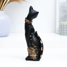 Фигурка полистоун «Кошка», чёрная, 20×8 см