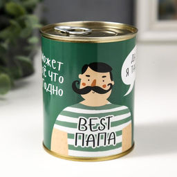 Носки мужские черные в банке «Самого лучшего папу с 23 февраля»