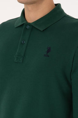 Erkek Slim Fit Polo Yaka Koyu Ye_il Basic Sweatshirt - U.s. polo assn фото 14