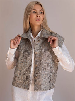 Жилет женский лен 61%, хлопок 39%