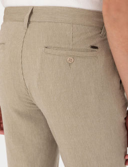 Haki Slim Fit Keten Kar___ml_ _izgili Kanvas Pantolon - Pierre cardin фото 6