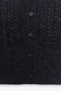 POINTELLE KNIT WOOL AND ALPACA CARDIGAN - Zara фото 8