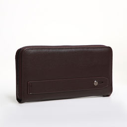 Портмоне-клатч мужской на молнии, коричневое