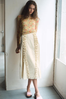 TOP PUNTO ESTAMPADO FLORAL / Multicolor