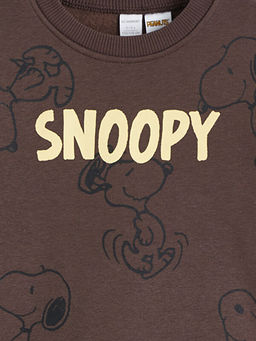 Bisiklet Yaka Snoopy Bask?l? Erkek ?ocuk Sweatshirt