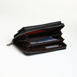 Портмоне-клатч мужской на молнии TEXTURA, чёрное