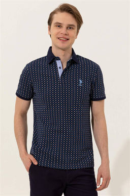 U. S. Polo Assn Мужская темно-синяя футболка с воротником-поло - U.s. polo assn фото 7