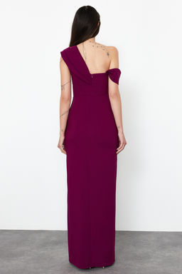 Murdum Dokuma Uzun S?k Abiye Elbise TPRSS24AE00150