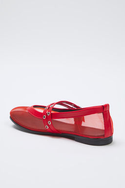 Trendyol Shoes Siyah File Detayl? Kusgozu Kemer Tokal? Mary Jane Kad?n Babet TAKSS25BE00046 - Trendyolmilla фото 7