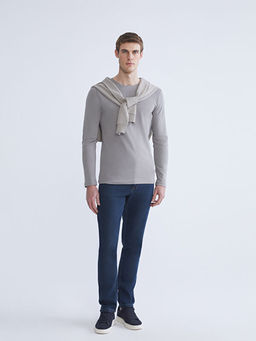 Bisiklet Yaka Basic Uzun Kollu Erkek Ti??rt