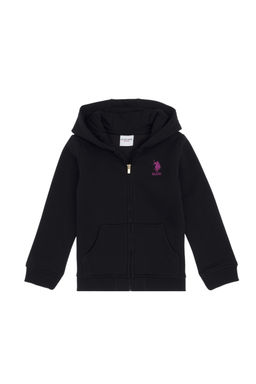 K_z _ocuk Siyah Kap__onlu Fermuarl_ _ardonlu Basic Sweatshirt Sepette S_rpriz _ndirim - U.s. polo assn фото 8