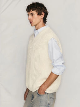 Вязаный жилет из 100% хлопка / Zarina  фото 4