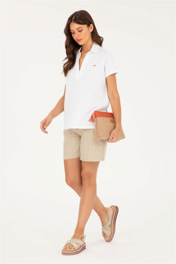 Женские тканые шорты цвета хаки Неожиданная скидка в корзине - U.s. polo assn фото 3