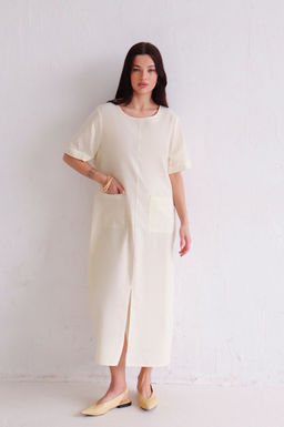 Martichelli Платье хлопковое свободное молочное