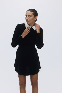 Vestido de terciopelo con cuello - H&m фото 2