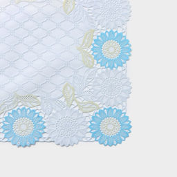 Цена за 12 шт. Салфетка ажурная для стола «Подсолнухи», 45×30 см, жёлто-голубая