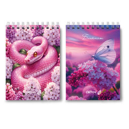 Б121 Светоч Блокнот на гребне A6 40 л. 6 шт. клетка Розовая жизнь 01225