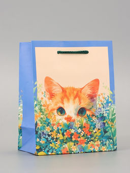Цена за 4 шт. Пакет подарочный ламинированный «Котик» 11.5×14.5×6.5 см