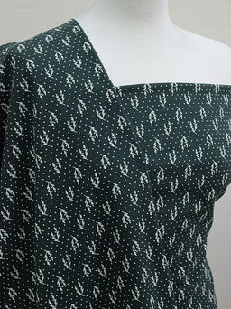 Теплый хлопок Набойка-веточки с горошком цв.темная хвоя, ш.1.48м, хлопок-100%, 160гр/м.кв - Купава фото 2