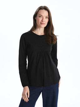 Bisiklet Yaka Nak??l? Bluz