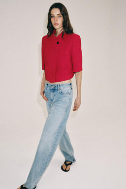 BLAZER CROPPED MANGA CORTA ZW COLLECTION / Rojo - Zara фото 8