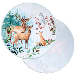 НАБОР ПОДСТАНОВОЧНЫХ САЛФЕТОК ЗИМНЯЯ СКАЗКА ИЗ 4 ШТ., ДИАМЕТР=38 СМ