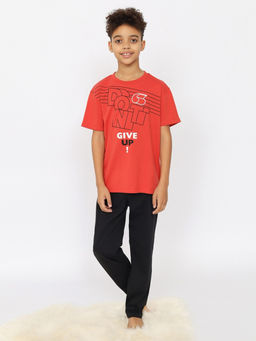 CRB wear/CSJB 50167-28 Пижама для мальчика (футболка, брюки),терракотовый/Ex.Cherubino