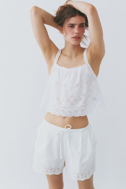 Top de algod?n con bordado ingl?s - H&m фото 3