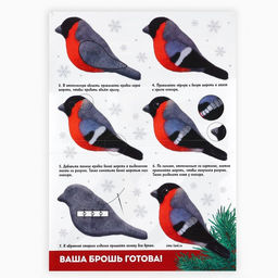 Валяние из шерсти на новый год. Брошь своими руками Снегирь, новогодний набор для творчества