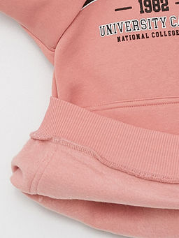 Kap??onlu Bask?l? Uzun Kollu K?z ?ocuk Sweatshirt - Waikiki фото 3