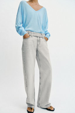 JEANS Z1975 STRAIGHT TIRO BAJO CINTUR?N / Gris claro - Zara фото 2