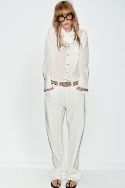 STRIPED SHIRT WITH RUFFLES - Zara фото 10