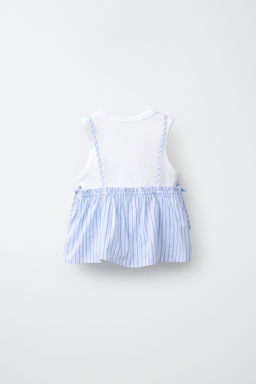TOP RAYAS CON CAMISETA RIB / Azul - Zara фото 5