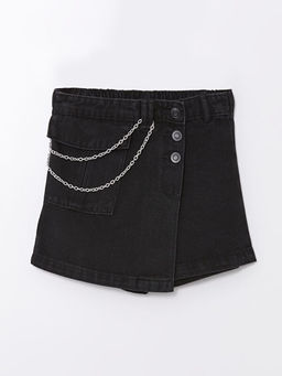 Beli Lastikli K?z ?ocuk Jean ?ort Etek