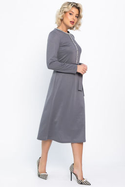 Платье трикотажное Парижанка (серое) П14786-10М