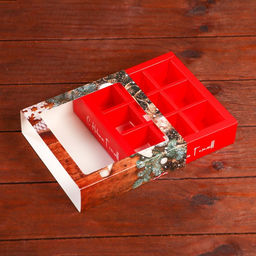 Коробка под 9 конфет «С Новым годом», 13.7×13.7×3.5 см