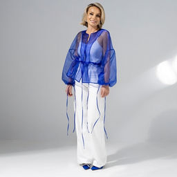 Жакет из полупрозрачной ткани Вершина восхищения (sky) - Charutti фото 4