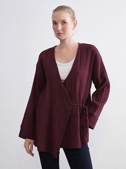 Kruvaze Yaka Dokulu Kad?n Kimono