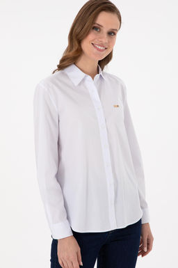 Женская белая рубашка с длинным рукавом Дополнительная скидка 11% в корзине - U.s. polo assn фото 3