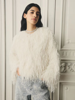 Жакет из перьев с пайетками / Zarina