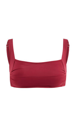 Bordo Buzgu Detayl? Bralette Kapl? Basic Bikini Ustu TBESS25BU00035