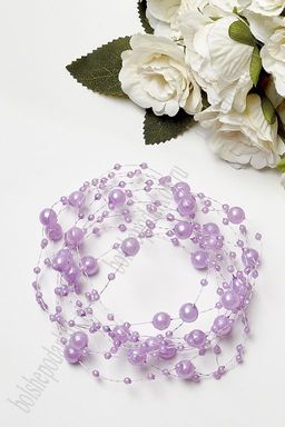 Бусинки на леске 1,3 м*10 шт (SF-3159) сиреневый