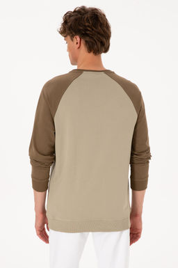 Erkek Bisiklet Yaka Regular Fit Haki Sweatshirt - U.s. polo assn фото 5