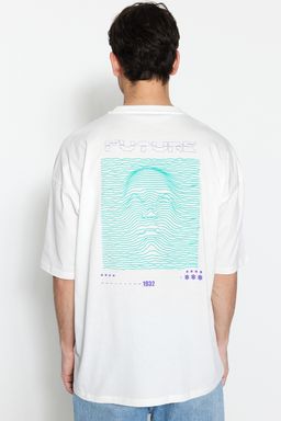 TRENDYOL MAN Antrasit Oversize/Genis Kesim Kabar?k Bask?l? %100 Pamuklu T-Shirt TMNSS23TS00171 - Trendyolmilla фото 12