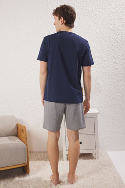 TRENDYOL MAN Lacivert Gri Regular Fit Dokulu Sortlu Orme Pijama Tak?m? TMNSS25PT00021 - Trendyolmilla фото 11