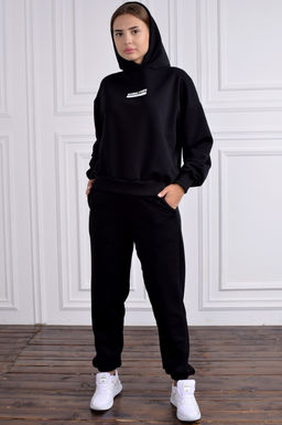 Арт. 1593 Худи женскоес капюшоном 44-52 (5 шт) Цвет:черный